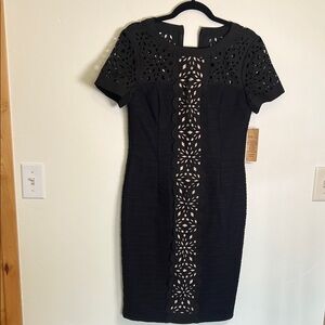Nue by Shani NWT Black Lace Dress with internal shape wear size 6 Women’s